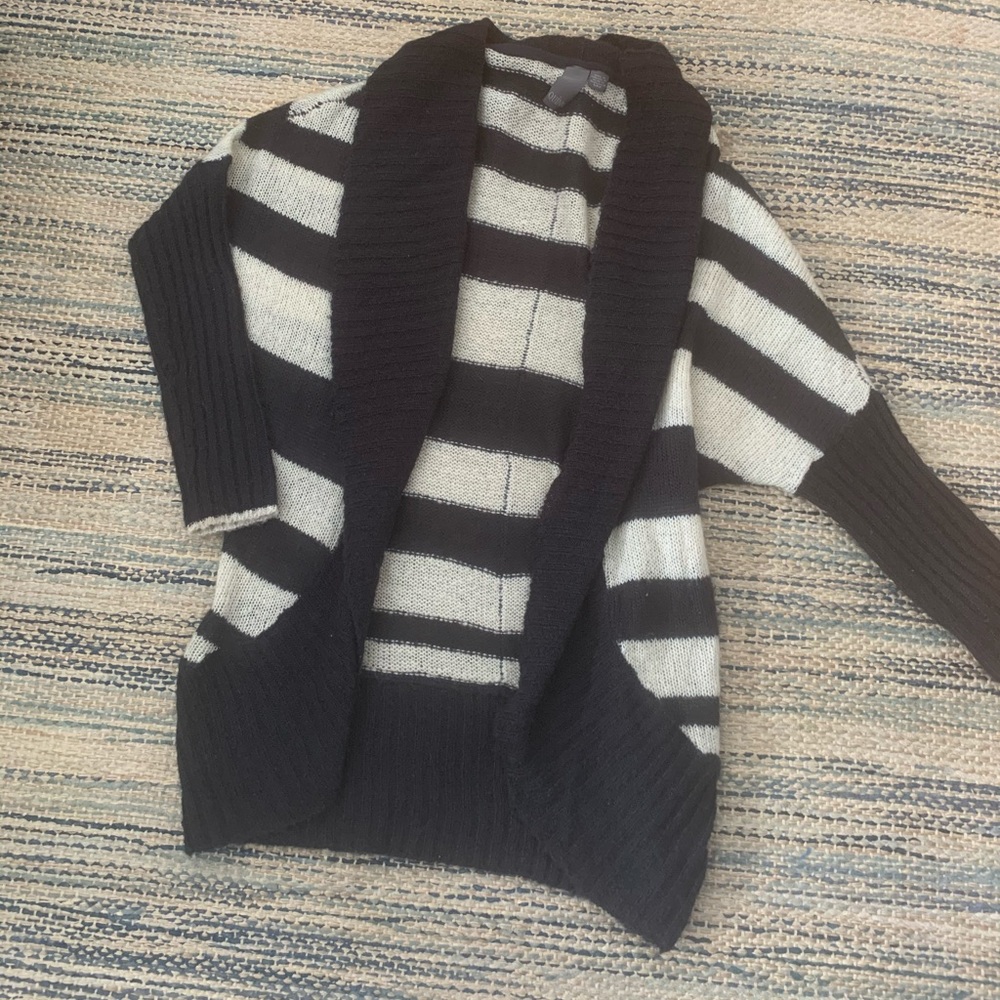 Navy Striped Cardigan